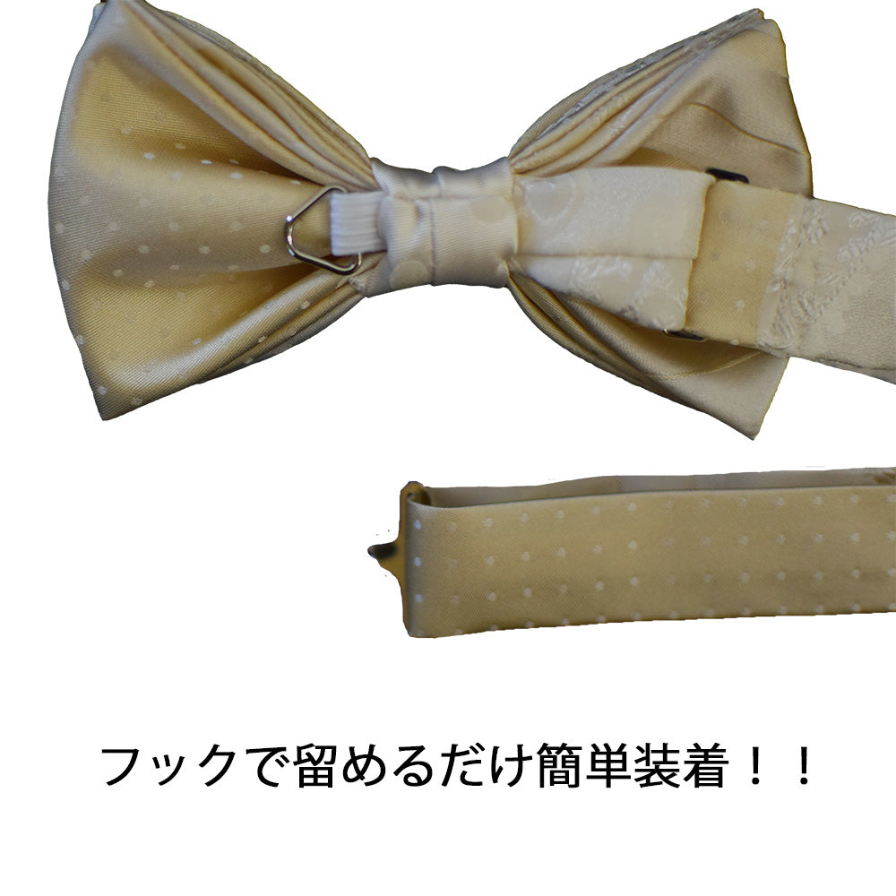 蝶ネクタイ ボウタイ スクエア ペイズリー×ドット 2カラー 【暮らすぱいす】