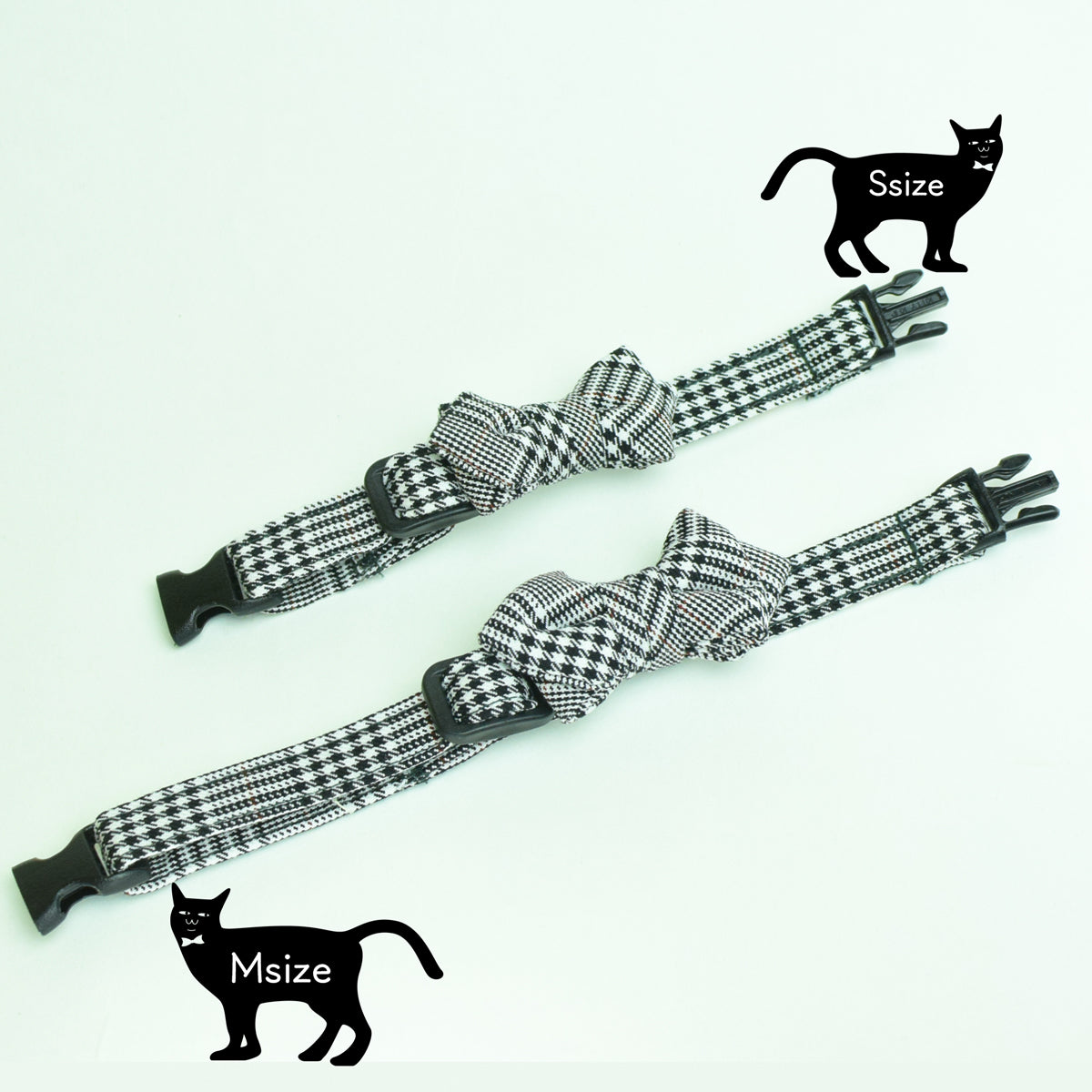 【SサイズMサイズ】ねこの首輪 ねこたい nekotie グレンチェック 暮らすぱいす