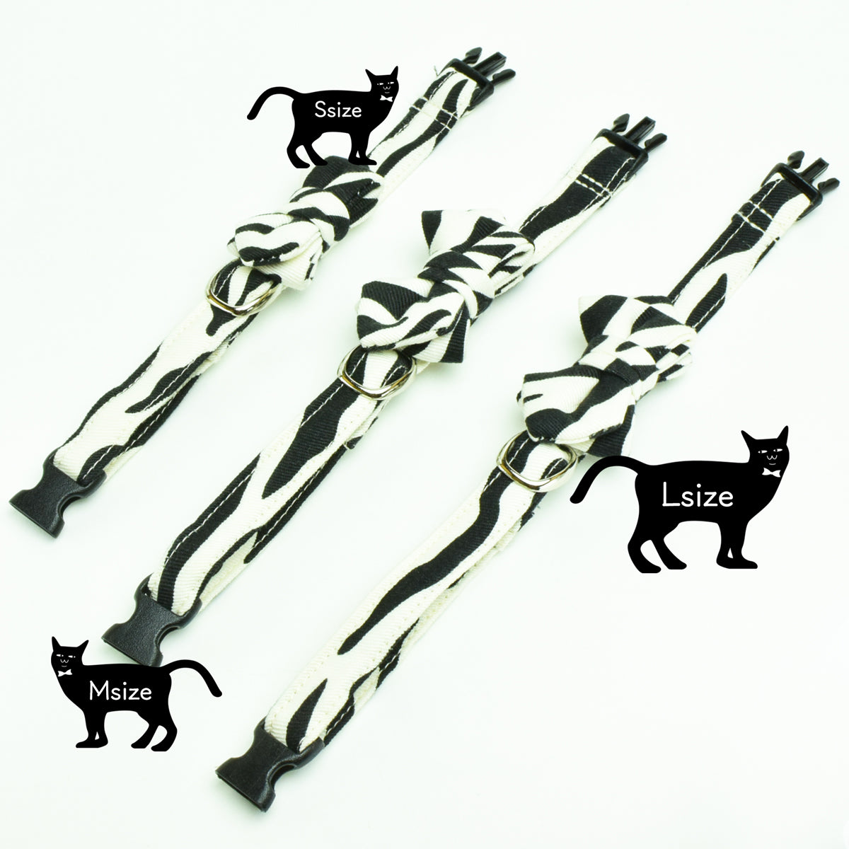 【SMLサイズ】ねこの首輪 ねこたい nekotie しまうま 暮らすぱいす