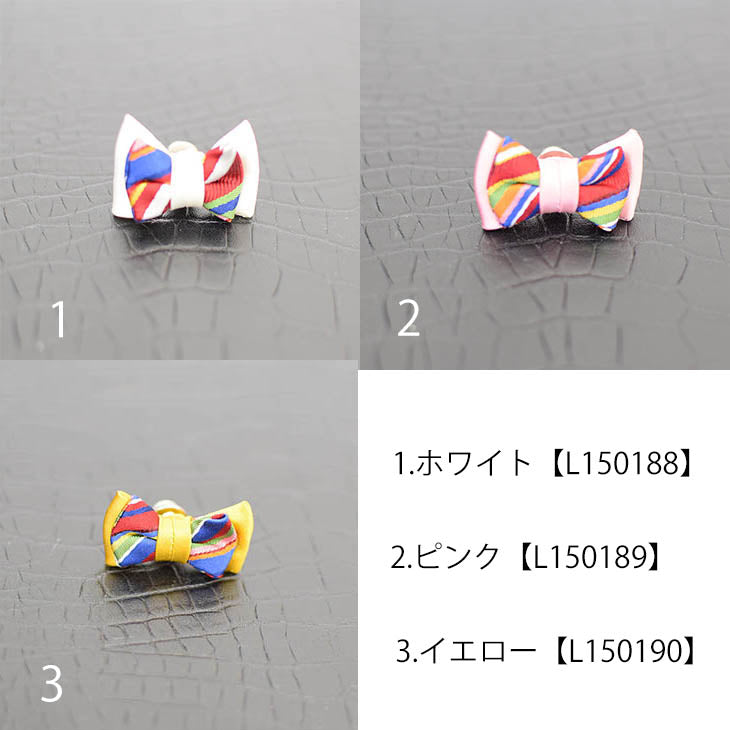 ラペルピン ピンズ 蝶ネクタイスクエア型 Mスト×コンビ6色バリエーション 【暮らすぱいす】