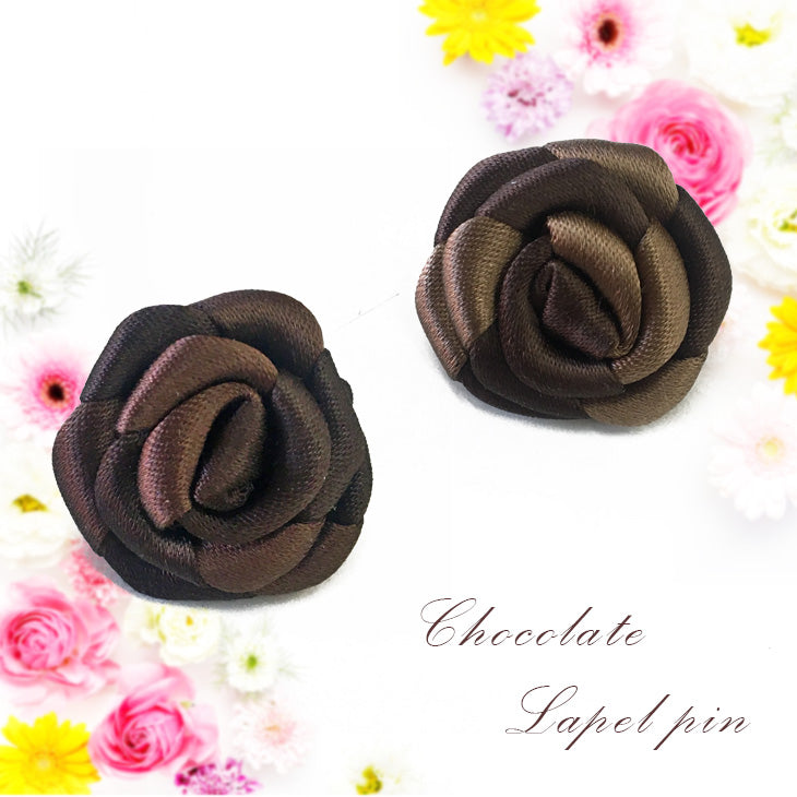 ラペルピン ピンズ ローズ チョコレートシリーズ 【暮らすぱいす】