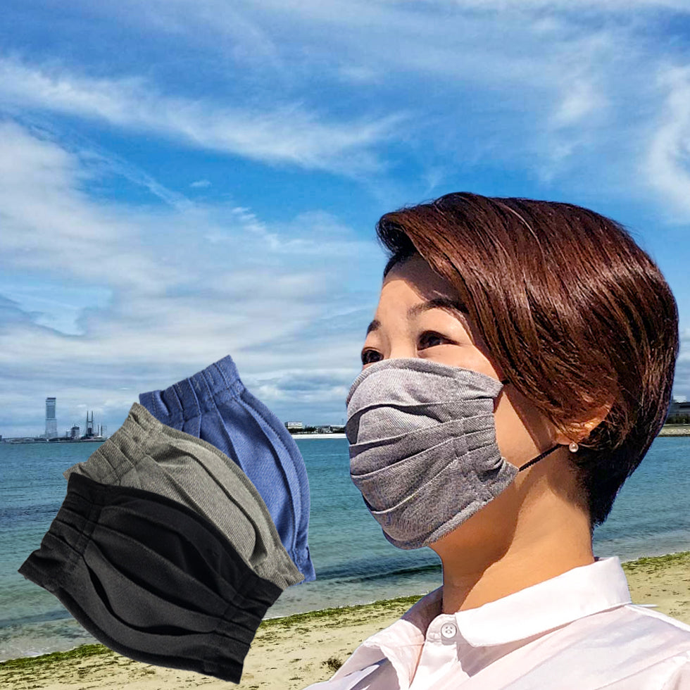 MISAKO MASK Breath マスク 接触冷感 UVカット素材 形状記憶 清涼鹿の子柄 6色2サイズ MISAKO