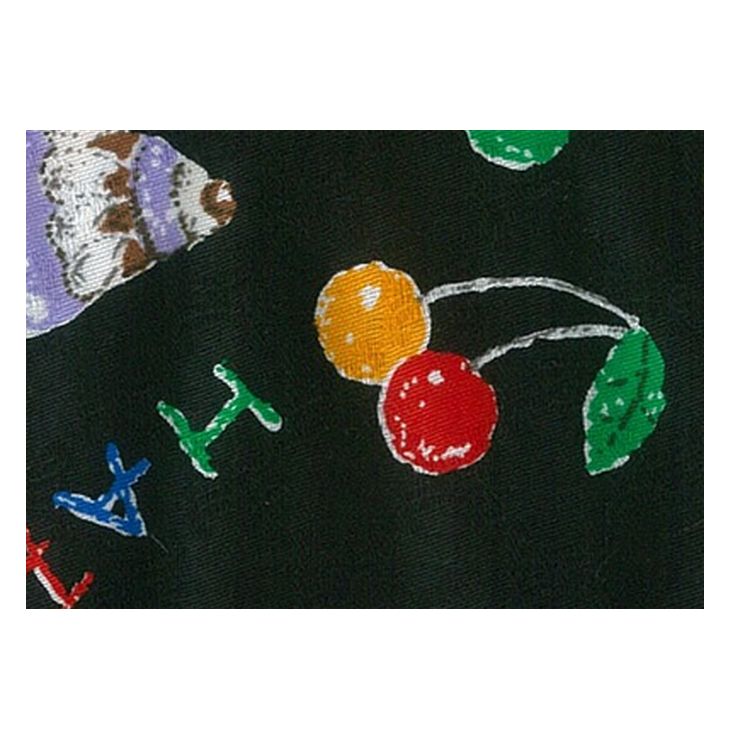 アスコットタイ【リング付き】カジュアル コットン/お菓子柄 ブラック 【暮らすぱいす】
