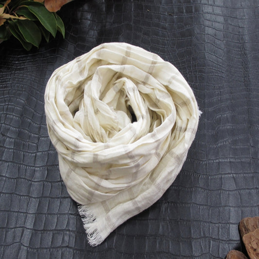 ストール メンズ 麻生地 ウォッシュしわストール・ストライプ【暮らすぱいす】