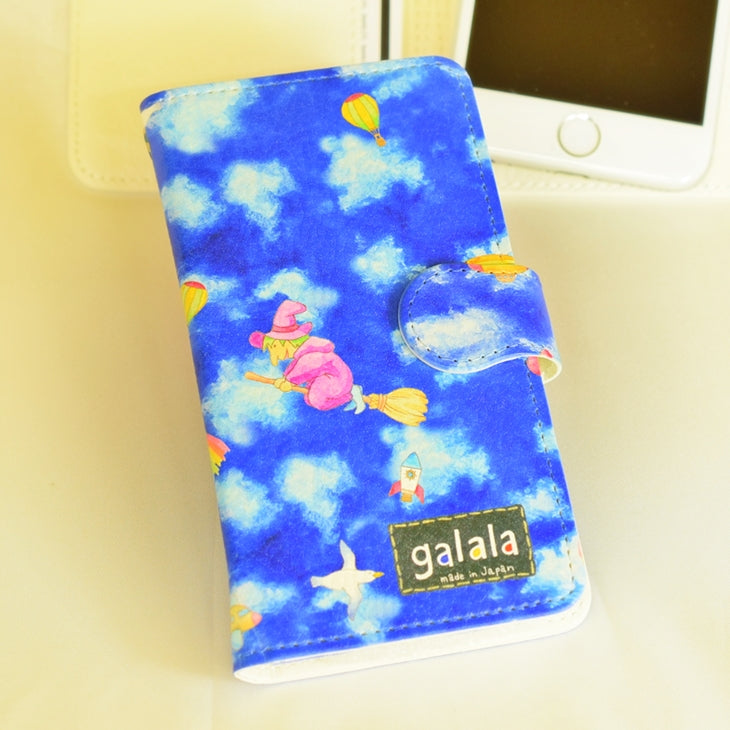 スマホケース 手帳型 S/Mサイズandroid iPhone対応 そら 【暮らすぱいす】
