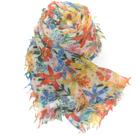 ストール 高品質 カシミア100% オリジナル花柄 【暮らすぱいす】