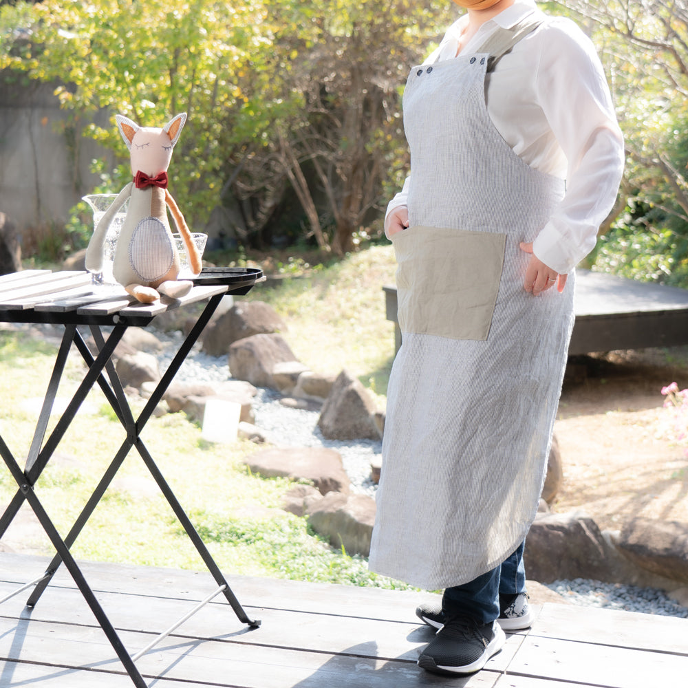 サロンエプロン フレンチリネン 5カラー【暮らすぱいす】
