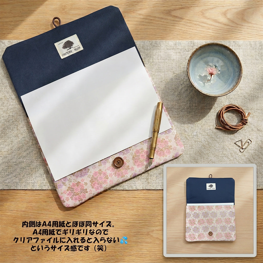 和柄×デニム クラッチバッグ  選べる8柄【暮らすぱいす】セカンドバッグ タブレットケース バッグインバッグ