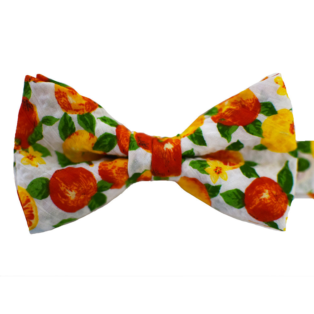 蝶ネクタイ スクエアコットン  みかん柄２カラー 【暮らすぱいす】