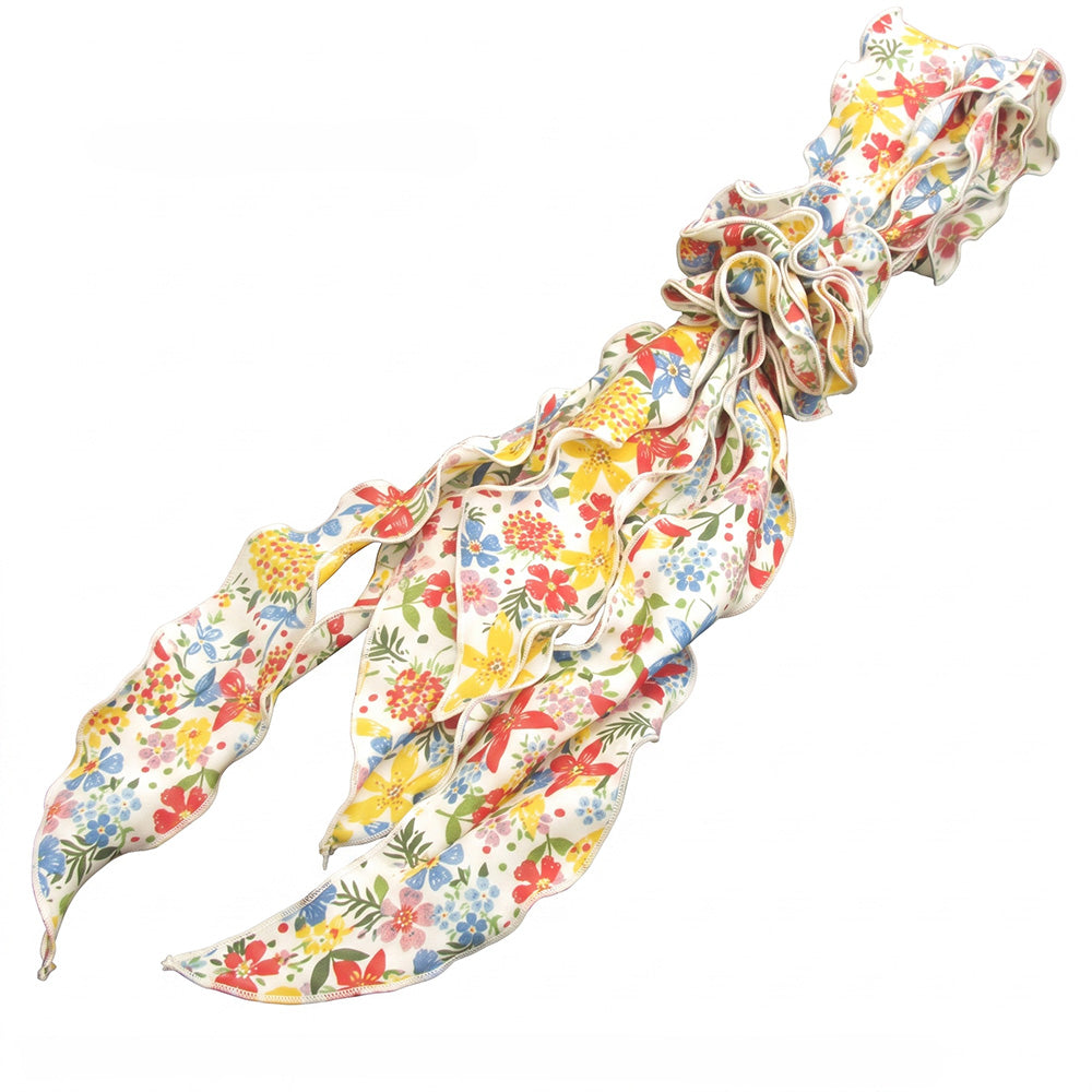 バロックタイ アスコット ストールタイ オリジナル花柄 ふわふわシュシュ付き【暮らすぱいす】