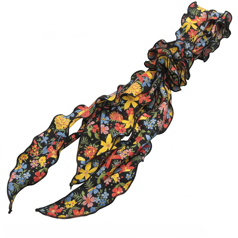 バロックタイ アスコット ストールタイ オリジナル花柄 ふわふわシュシュ付き【暮らすぱいす】