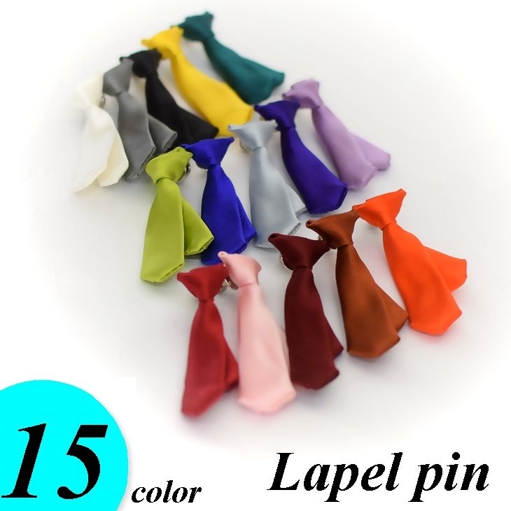 ラペルピン ピンズ ネクタイ型/無地15色バリエーション【暮らすぱいす】