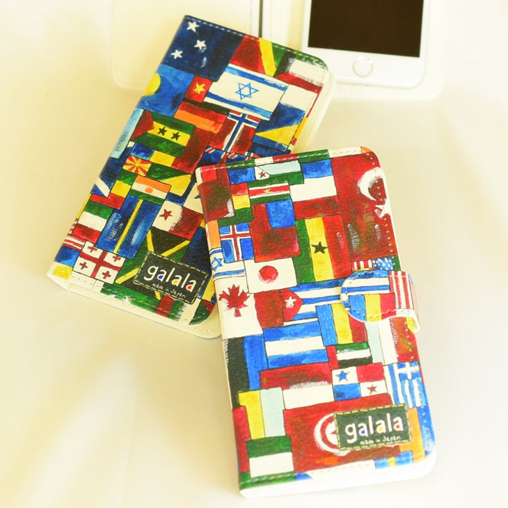 スマホケース 手帳型 S/Mサイズandroid iPhone対応 国旗柄 【暮らすぱいす】